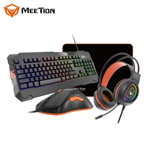 MeeTion C505 Computer Wired Combos Teclado Y Kits Gaming Headset Keyboard Mouse Set Combo with Mouse Pad
