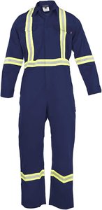 Combinaison Hi Vis résistante à la flamme <span class=keywords><strong>FR</strong></span> haute visibilité-88% C/12% N (<span class=keywords><strong>Medium</strong></span>, bleu marine) - Product Image 3