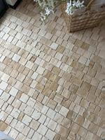 Mosaïque en travertin beige crème naturel, carrelage en travertin Scarpa, pierre de travertin, copeaux aléatoires, bords fendus naturels, mosaïque pour mur et sol intérieurs