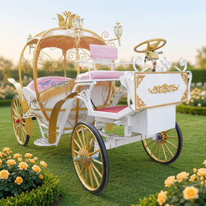 Chariot électrique de luxe et élégant en forme de citrouille pour fêtes d'enfants, mariages, transport spécial et décoration - Product Image 1