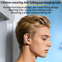 Casque sans fil à crochet d'oreille, puce BT, double réduction de bruit, charge rapide Type-C, haut-parleur 10 mm, casque professionnel étanche