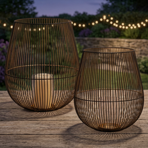 Wholesale Popular <b>Large</b> Iron Hurricane <b>Candle</b> Holder <b>Lantern</b> Jars Set Black Gold Home Christmas Table Garden Occasions - Product Image 3