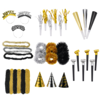 Kit de Faveurs de Fête « Tycoon d'Or » avec Chapeaux Coniques et Lunettes, Kit d'Accessoires de Costume de Milliardaire DIY pour le Réveillon du Nouvel An
