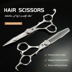 6 inç paslanmaz çelik profesyonel berber saç kesim makas salon kuaför araçları ev inceltme makas - Product Image 2