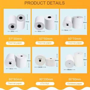 Rollos de Papel Térmico para Caja Registradora, 3 1/8 X 230, 80 X 80, Papel Térmico para Recibos, 80 mm - Product Image 3