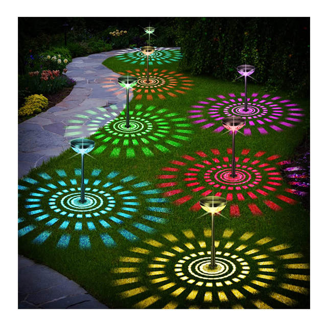IP65 Waterproof RGB LED Solar Garden Outdoor Lawn Ground Pathway Stake Light Lamp Decor Solar Landscape Yard Light