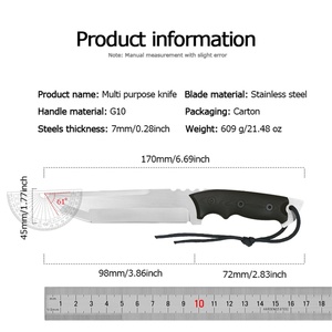 Navaja de Bolsillo Táctica Personalizable para Supervivencia, Hoja de Acero Inoxidable, Mango G10, Hoja Fija, 1 Año de Garantía, Uso Industrial - Product Image 6
