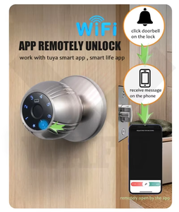 Smart <strong>Knob</strong> Fingerprint Tuya Electronic Keyless Control Keypad <strong>Digital</strong> Biometric Password Entry <strong>Door</strong> Indoor Lock - Product Image 3