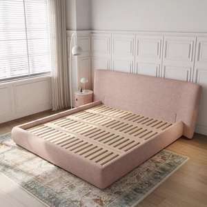 <span class=keywords><strong>Cama</strong></span> Moderna y Acogedora JINS con Estructura de Madera de <span class=keywords><strong>Roble</strong></span> Tapizada Suave, Diseño Contemporáneo y Elegante, Tamaño Queen, Refrescante - Product Image 6