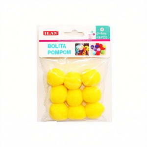 Boule de pompon Ilan 3,0 cm jaune, fournitures d'artisanat - Product Image 1
