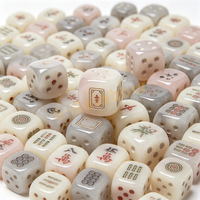 Dés de Mahjong personnalisés en résine style jade, 6 faces, 16 mm, D6, dés à points carrés gravés