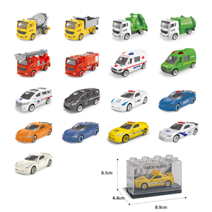 รถแข่ง PANDAS 1:64 แบบเลื่อนได้ รุ่น Hot Free  รถโลหะหลากสี ชุดตัวต่อพลาสติก DIY กล่องบล็อกขนาดเล็ก ผลิตจากโลหะผสม - Product Image 1