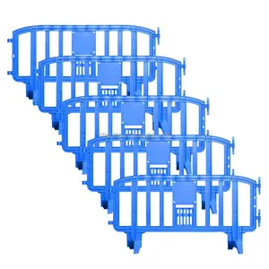 Barricadas de plástico <span class=keywords><strong>Movit</strong></span> Control de multitudes Barricada apilable Barreras peatonales portátiles Barreras DE SEGURIDAD Sistema de barrera de seguridad - Product Image 1