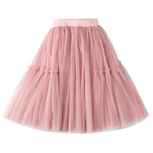 Юбка-пачка для девочек, Новинка весна-осень 2021, сетчатая газовая длинная юбка, детское платье принцессы, Сказочная пушистая юбка