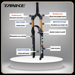 Phuộc xe đạp leo núi hợp kim Magie, phuộc khí nén, kích thước 26/27.5/29 inch, phụ kiện xe đạp, phuộc xe đạp địa hình - Product Image 3