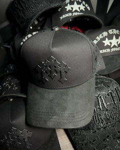 Cappellino da Baseball Classico Personalizzato <span class=keywords><strong>a</strong></span> 5 Pannelli con Visiera Curva in Camoscio, Cappello Sportivo in Camoscio Stile Trucker, Rick the Kid X Gorras, Cappelli Chrome - Product Image 1