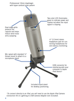 Microphone à condensateur de studio USB C01U Pro, surveillance en temps réel, grand diaphragme, pour la diffusion et l'enregistrement musical