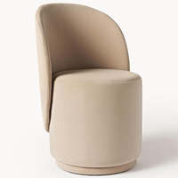 Chaise de salle à manger moderne minimaliste en velours sans accoudoirs, chaise d'appoint confortable et écologique pour salon