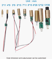 Module laser industriel mini personnalisable 5mW 450nm 520nm 635nm 650nm 780nm 850nm, taille 3,3 * 0,8 mm, pour détection par vision industrielle