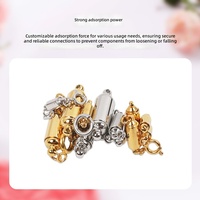 Fermoir magnétique puissant en acier inoxydable plaqué or 18 carats inaltérable, en forme de cœur, pour collier de perles DIY