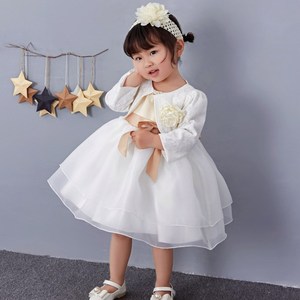 Cina Shop Online abbigliamento elegante Champagne bambina senza maniche gilet <span class=keywords><strong>abiti</strong></span> con fascia per capelli e cappotto - Product Image 2