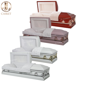 Cercueil métallique de calibre 20 avec intérieur en crêpe blanc et finition blanche – Fournitures funéraires - Product Image 6