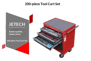 ชุดเครื่องมือซ่อมรถยนต์ <span class=keywords><strong>JTECH</strong></span> 158 ชิ้น พร้อมรถเข็นบริการแบบสามลิ้นชักสำหรับงานหนัก สำหรับใช้ในอู่ซ่อมรถยนต์มืออาชีพ - Product Image 2
