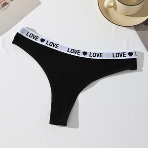Tangas de Algodón Negras para Mujer al por Mayor, Ropa Interior de Moda de Tiro Medio, Bragas Deportivas Transpirables para Mujer OEM ODM - Product Image 1