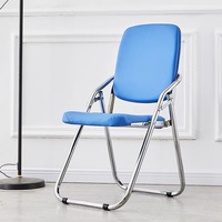 Chaise de formation de bureau à siège pliant en cuir PU avec mousse haute densité