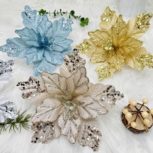 Fleur de Noël artificielle en velours de haute qualité de 26 cm, vente en gros, <span class=keywords><strong>pour</strong></span> mariage, fête, décoration de la <span class=keywords><strong>maison</strong></span>, fleur de Noël - Product Image 1