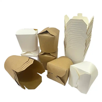 Boîte de nourriture chaude jetable, récipient de restauration rapide, boîte de pâtes et nouilles Paquet de boîte de nouilles à emporter en papier kraft
