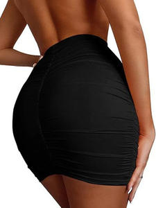 Châu Âu Và Mỹ Thời Trang Mini Pleated Váy Lụa Sữa Hai Lớp Cao Đàn Hồi Nhăn Chặt Chẽ Váy Cho Phụ Nữ - Product Image 5