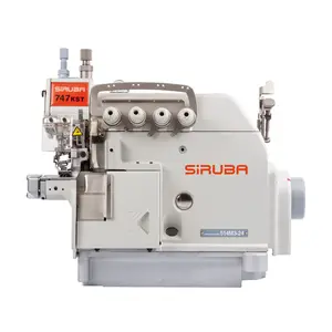 Siruba 747KST 4-Thread High Speed Cylinder Bed Top Feed Overlock Machine Industrial Sewing Machine