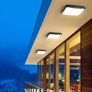 โคมไฟเพดาน LED กลางแจ้งทันสมัย ​​ตัวเรือนอะลูมิเนียมกันน้ำ สำหรับระเบียง ชานบ้าน และทางเดิน - Product Image 1