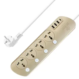 Brand New Power Extension Socket Electric Multiple Plug 4 Gang 3 USB with PD Fast Charge Port Power Strip