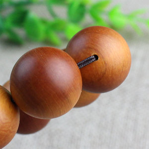 Pulsera de madera de Ciprés Cliff con cuentas redondas de 20 mm, alto contenido de aceite, unisex, joyería religiosa, rosario budista, objeto de estudio - Product Image 4
