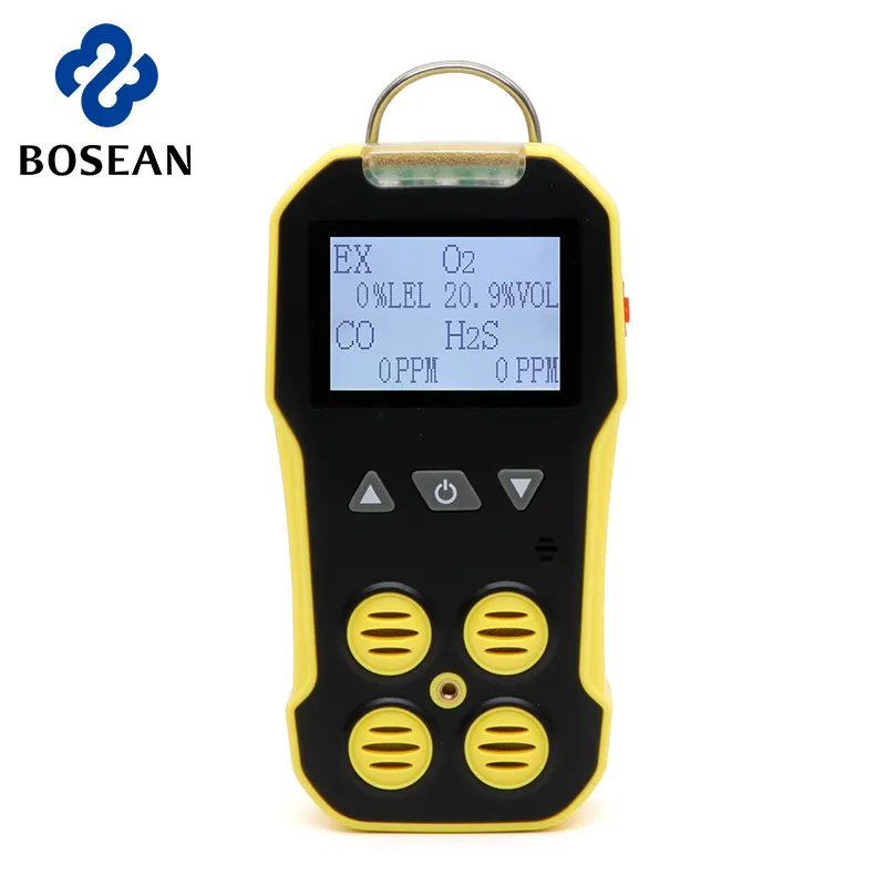BH-4 Cheap CO O2 LEL H2S C2H4 CH4 CO2 Portable Multi 4 in 1 Gas Alert Detector For Industry Security