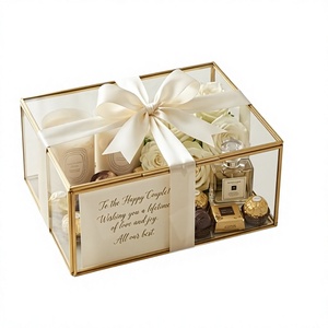 Glass Brass Display Box Handmade Gold Glass Gift Box Decorative Storage Box for <b>Keepsakes</b> <b>Wedding</b> Gifts Home Decor - Product Image 5