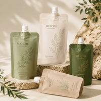 Emballage personnalisé de poche à bec verseur pour cosmétiques, poche liquide rechargeable avec bouchon à vis pour shampoing, lotion, soins de la peau