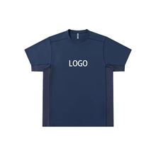 Spliced Design Sporty Printed Quick Dry Breathable High Elastic Short Sleeve Crew Neck Outdoor Running Sports T-shirt