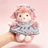 Mignon et moelleux, mouton en peluche brodé en forme de robe, breloque de sac, sangle de suspension, décoration de voiture, compagnon de sommeil pour enfants, cadeau