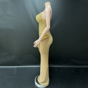 Novance Y5208 vêtements en gros strass dorés Chic élégant femmes soirée robes De mariée de luxe Vestidos De bal - Product Image 2