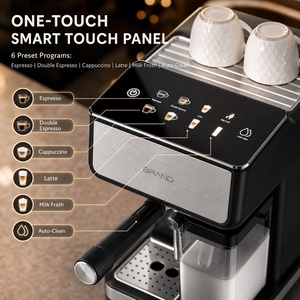 Machine à expresso à chauffage instantané à double chaudière, 20 bars, 1400W, pour usage commercial et domestique, avec réservoir à lait de 750 ml - Product Image 1