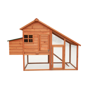 Poulailler en bois pour jardin extérieur, poulailler en bois avec cage à courir et boîte à œufs - Product Image 3