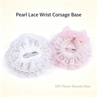 Base de corsage de poignet en dentelle perlée, support transparent pour fleurs, pour bricolage, mariages, bals de promo, artisanat floral, accessoire fait main
