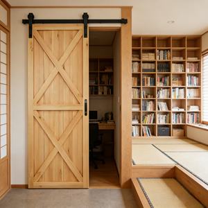 Kit completo de herrajes ajustables de latón para guía de suelo de puerta corredera tipo granero |   Oficinas, Baños y Apartamentos Modernos y Duraderos - Product Image 3