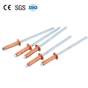 Fabricant de rivets aveugles à tête plate ronde de type ouvert, rivets à percussion en aluminium de 4,8 mm, 4 mm, 3 mm, rivets à tirer en cuivre <span class=keywords><strong>rouge</strong></span> - Product Image 2