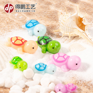 รูปปั้นเต่าทะเลเรซิ่น Dp Craft สีสันสดใส ของตกแต่งตู้ปลา สำหรับตกแต่งตู้เลี้ยงสัตว์น้ำ DIY ทำสวน - Product Image 1