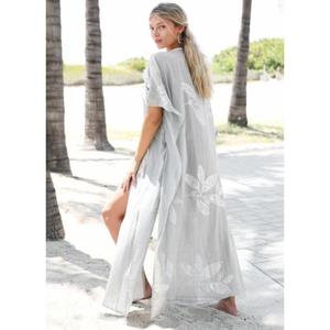 Vestido de playa de lino elegante superventas para mujer largo bordado indio estilo informal calidad de talla grande - Product Image 1