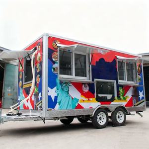 Camion de nourriture mobile compact et portable à 4 roues en acier inoxydable, chariot mobile pour café, hamburgers, hot-dogs, glaces, stand de nourriture de rue à l'exportation - Product Image 1